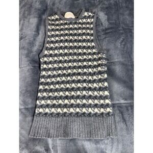 Pendleton Wool Vest Sweater‎ Women's Small Gray Cream Patterned Sleeveless